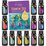 Top Essential Oils Set and Essential Oils Blends - Top 12/0.33oz (10ml) Essential Oils and Blends for Diffuser, Humidifier, Massage and Soul - Perfect Starter Kit Gift - Book & Life Recipes