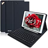 Keyboard Case for iPad 6th Generation 2018/5th Gen 2017/iPad Pro 9.7 inch/iPad Air 2 & 1 Detachable Bluetooth iPad Pro 9.7 Case with Keyboard, Built in Pencil Holder
