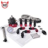 EVIL ENERGY 6AN Adjustable Fuel Pressure Regulator EFI Bypass Return 30-70psi Black&Red