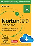 Norton 360 Standard, 2023 Ready, Antivirus software for 1 Device with Auto Renewal – Includes VPN, PC Cloud Backup & Dark Web Monitoring [Download]