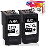 ejet Remanufactured 240 240XL Ink Cartridge Replacement for Canon 240XL 241XL Combo Pack 240 Ink for Canon Pixma MG3620 TS5120 MG2120 MG3520 MX452 MX512 MX532 MX472 Printer (1 Black, 1 Color, 2 Pack)