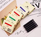 30 PCS Jinhao Fountain Pens Ink Cartridge, 6 Colors (Black, Blue, Red, Violet, Green, Orange)