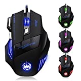 Zelotes 7200 DPI 7 Buttons Professional LED Optical USB Wired Gaming Mouse Mice for Gamer