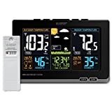 La Crosse Technology 308-1414B-INT, Black 308-1414B Wireless Atomic Digital Color Forecast Station with Alerts