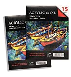 LYTek Acrylic and Watercolor Painting Pad, Extra Heavy Weight 215 lb(350g) Acid Free Paper,Canvas Like Texture.Perfect for Acrylic,Oil & Watercolor Painting.Glue Bond,Size 9'x12'(2 Pack)