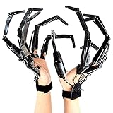 Articulated Finger Puppets Toys,Scary Cosplay Accessories, Finger Extension Witch Ghost Gloves Claws Extender Wearable Skeleton Bone Claw Hand(A Pair-Black)