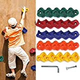 Buchi 25pcs Rock Climbing Holds for Kids and Adult, Multi-Colored Climbing Stone with Sturdy Hardware and Mounting Screws, Large DIY Rock Wall Holds for Indoor Outdoor Play Set
