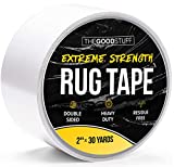 Heavy Duty Double Sided Rug Tape [2' x30yd] Rug Gripper for Hardwood Floors, Vinyl, Area Rugs, Tiles, and Concrete, Two Sided Tape Heavy Duty Carpet Tape, Strong Double Sided Carpet Tape Rug Gripper