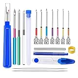 BAGERLA 18 Pieces Punch Needle Tool, Punch Needle Embroidery Kits, Cross Stitch Tools Kit, Big Seam Ripper, Scissors, Threader and Thimble for Embroidery Floss Poking Cross Stitching Beginners