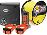 Electric Dog Fence + Remote Trainer - 2 Dog / 1000' of 20 Gauge Underground Dog Fence Wire (Up to 1 Acre) - Dual Solution to Contain and Train Your Dog(s) with a Single Collar