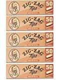 Zig-Zag Unbleached Filter Tips Original Size (50 Count (Pack of 5) Rolling Papers Sold Separately