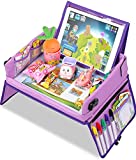 Kids Travel Tray, No-Drop Tablet Laptop Holder with Dry Erase Top for Toddler Lap Desk Organizes Snack Tray for Stroller Car Seat Backseat Activity Tray for Toddler and Child Road Trip and Airplane