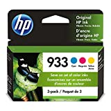 Original HP 933 Cyan, Magenta, Yellow Ink Cartridges (3-pack) | Works with HP OfficeJet 6100, 6600, 6700, 7110, 7510, 7610 Series | N9H56FN