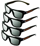 ED 4 Pack CINEMA 3D GLASSES For LG 3D TVs – Adult Sized Passive Circular Polarized 3D Glasses