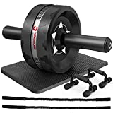 Vinsguir Ab Roller Wheel Kit - Ab Workout Equipment with Push Up Bars, Resistance Bands, Knee Mat, Home Gym Fitness Equipment for Core Strength Training, Abdominal Roller Machine with Gym Accessories for Men & Women