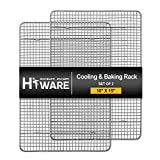 Hiware 2-Pack Cooling Racks for Baking - 10' x 15' - Stainless Steel Wire Cookie Rack Fits Jelly Roll Sheet Pan, Oven Safe for Cooking, Roasting, Grilling