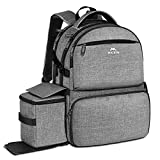 Travel Laptop Backpacks with Electronics Organizer for Men Women, Water Resistant Carry On Backpack Business Daypack Weekender Bag for 15.6 Inch Laptop, Grey