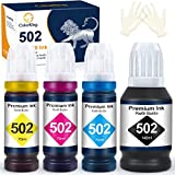 ColorKing Compatible Ink Bottle Replacement for 502 T502 Refill Ink for ET-2760 ET-2750 ET-3760 ET-4760 ET-3750 ET-4750 ET-3710 ET-15000 ET-3700 2700 Printer (Black, Cyan, Magenta, Yellow, 4 Pack)