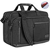 VANKEAN Laptop Briefcase for Men Women, 17.3 Inch Laptop Bag Water Repellent & Expandable Messenger Bag with Strap, Premium Shoulder Bag Womens Briefcase Computer Bag for Travel/Business/School, Black