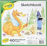 Crayola Kids' Spiral Sketchbook, 9'X9', Coloring & Drawing Supplies, 40 Sheets , White, Gifts for Kids