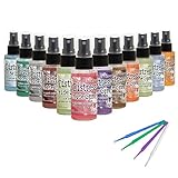 Tim Holtz Distress Oxide Ink Spray 12 Bottle Set Bundle Release 5 Winter with Project Detail Sticks