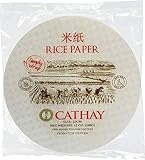 Cathay Fresh Spring Roll Rice Paper Wrappers, Rice Paper Wrappers for Fresh Rolls-30 Sheets, Non-GMO, Gluten-Free, Low Carb, Vietnamese Summer Wrap with Natural Ingredients, Veggie Wrap (Round, 22cm)