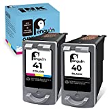 Penguin Remanufactured Printer Ink Cartridge Replacement for Canon PG-40 CL-41 (1 Black, 1 Color) Used fpr PIXMA iP1600 MP160 MP180