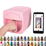 Multifunction Portable Nail Art Printers Machine Transfer Picture Nails Machine - Wifi Wireless Easy All-Intelligent 3D Nail Printers Over 800 Pictures Pink
