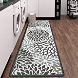 HEBE Floral Medallion Runner Rug 2'x6' Non Slip Washable Rug Runner for Laundry Kitchen Floor Hallways Bathroom Accent Distressed Floor Carpet Throw Rugs Laundry Room Rugs and Mats