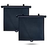 EcoNour Car Side Window Sun Shade (2 Pack) | Retractable Car Roller Sunshade for Kids, Pets | Baby Car Window Shades for UV and Sun Glare Protection | Baby Car Travel Accessories (15'x17')