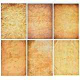 120 Pack Aged Paper Vintage Antique Stationery Papers Old Fashion Looking 6 Design Double Sided 8.5'X 11' Letter Sheets For Writing Calligraphy, Printing, Scrapbook Crafts, Map, Certificate Invitation