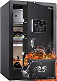 JINXNOBI Large Safe Box for Home,4.2 Cubic Feet Home Safe Box with Big Fireproof Waterproof Safe Bag,27.6in Security Safe Box,Big Safe with Electronic Keypad Digital Lock for Home Office Hotel