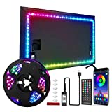 LED Strip Lights,16.4ft USB Smart Bluetooth Tv Led Backlight for 58-80 inch TV, Sync with Music,16 Million Colors, 40 Keys Remote and APP Control, RGB 5050 DIY Colors TV LED