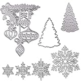 Christmas Dies for Card Making Snowflake Tree Merry Christmas Die Cuts Set Metal Cutting Dies Embossing Dies for Scrapbooking DIY Album Paper Cards Art Craft Xmas Decoration