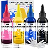 Printers Jack 400ML Sublimation Ink for Epson C88 C88+ WF7710 ET2720 ET4700 ET2760 ET2750 WF7820 Inkjet Printers Heat Press Transfer on Mugs, Plates, Polyester Shirts, Phone Cases etc