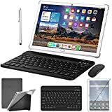 2 in 1 Tablet 10.1 Inch, Android 11.0 Tablets, 64GB/128GB ROM, Dual 4G Cellular with Keyboard, 18MP Camera, Octa-Core Processor, WiFi, GPS, Bluetooth, Google Certified Tablet PC(2022 Silver)