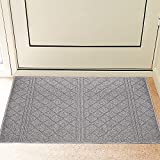 REFETONE Indoor Door Mat, Front Back Door Mat, Non-Slip Absorbent Resist Dirt Entrance Rug Inside Floor Mats , Machine Washable Low-Profile Inside Entry Door Rugs for Entryway - 24'x 36', Grey