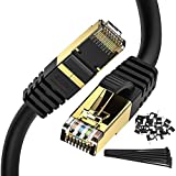 Ethernet Cable 10 ft Cat 8 Cable Zosion RJ45 Internet Patch Cable 2000Mhz 40Gbps High Speed LAN Wire Cable Cord Shielded for Modem, Router, PC, Mac, Laptop, PS2, PS3, PS4, Xbox, and Xbox 360 Black