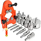 Rokrou Diamond Drill Bit Tile Hole Saw Set 15 PCS Diamond Hole Saw Kit with Drill Guide from 6mm-50mm /1/4‘’- 2” for Ceramic,Glass,Porcelain,Marble