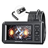 DEPSTECH Dual Lens Industrial Endoscope, 1080P Digital Borescope Inspection Camera with 7.9mm IP67 Waterproof Camera, Sewer Camera with 4.3' LCD Screen, 7 LED Lights,16.5FT Semi-Rigid Cable, 32GB Card