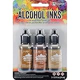 Ranger Adirondack Alcohol Ink 1/2-Ounce 3/Pkg, Cabin Cupboard, Caramel/Ginger/Latte (AAI-20691)