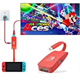 GOPALA Replacement for Nintendo Switch Dock, 4K@60Hz Switch Dock, Portable Switch Docking Station for TV, 1080P 60Hz Nintendo Switch TV Dock for Nintendo Switch/OLED MacBook Pro Air Samsung DEX-Red