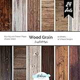 Wood Grain Scrapbook Paper: Pattern Paper Double Sided Craft Paper for Card Making, Origami, Art Craft Projects and Scrapbook Journal 24 Paper Craft Sheets
