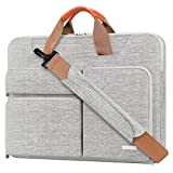 Lacdo 15.6 Inch 360° Protective Laptop Shoulder Bag Sleeve Case for 15.6' Acer Aspire, Predator, Dell Inspiron, ZenBook 15 VivoBook, HP Pavilion, Lenovo IdeaPad 330, ThinkPad E590 Computer Bag, Gray