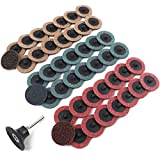 Coceca 48pcs Roloc Sanding Discs 2 Inch Quick Change Discs with 1/4'' Holder Surface Conditioning Disc, Fine Medium Coarse for Die Grinder Surface Strip Grind Polish Burr Finish Rust Paint Removal