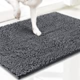 Original Muddy Mat Bathroom Rugs, Highly Absorbent Non Slip Thick Microfiber Washable Door Mat - Extra Soft Plush Chenille Bath Rug for Kitchen Bedroom Restroom Indoor and Outdoor - M Grey 19'x30'