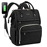 LOVEVOOK Laptop Backpack Womens Computer Bag Nurse Teacher Backpack Purse Laptop Large Capacity Bookbag, 17 inch, Plait Black