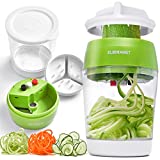 Upgraded 5 in1 Handheld Spiralizer Vegetable Slicer, Heavy Duty Veggie Spiral Cutter with Container, Carrot,Cucumber, Zucchini,Onion Spaghetti Maker
