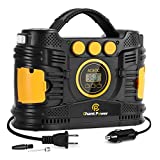 Air Compressor Tire Inflator, Portable 12V DC/120V AC Tire Pump Maximum120 PSI with Digital Pressure Gauge for Car Tires, Motorcycle, Bike, Balls, C P CHANTPOWER