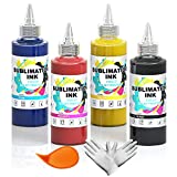 Tonha 400ML Sublimation Ink Refill for Epson C88 C88+ WF7720 ET2720 WF7710 ET2650 ET2750 WF2750 WF3620 Inkjet Printers Heat Press Transfer on Mugs,Plates,Polyester Shirts,Phone Cases(BK/M/Y/C)